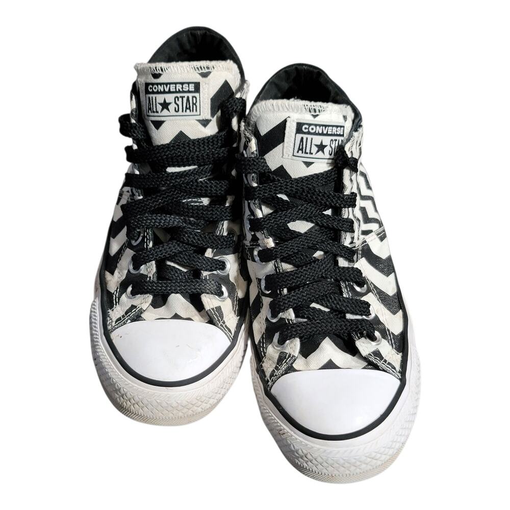 Converse Chuck Taylor All Star Madison Mid Zigzag Blk Wht Sneakers Women's 8 US
